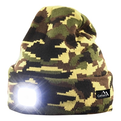 Headwear ARMY with LED lamp Cattara USB charging, Cattara