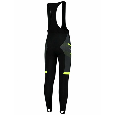 Strongly warm cycling pants Rogelli TEAM 2.0 with gel lining, black-reflective yellow 002.970, Rogelli