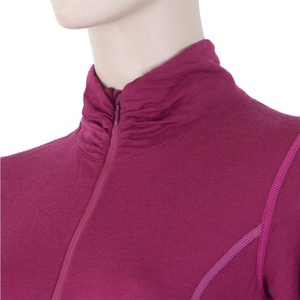 Women shirt with collar to zipper Sensor Merino Wool Active lila 12110030, Sensor